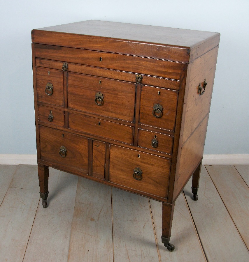 Mahogany Military Campaign Chest of Drawers